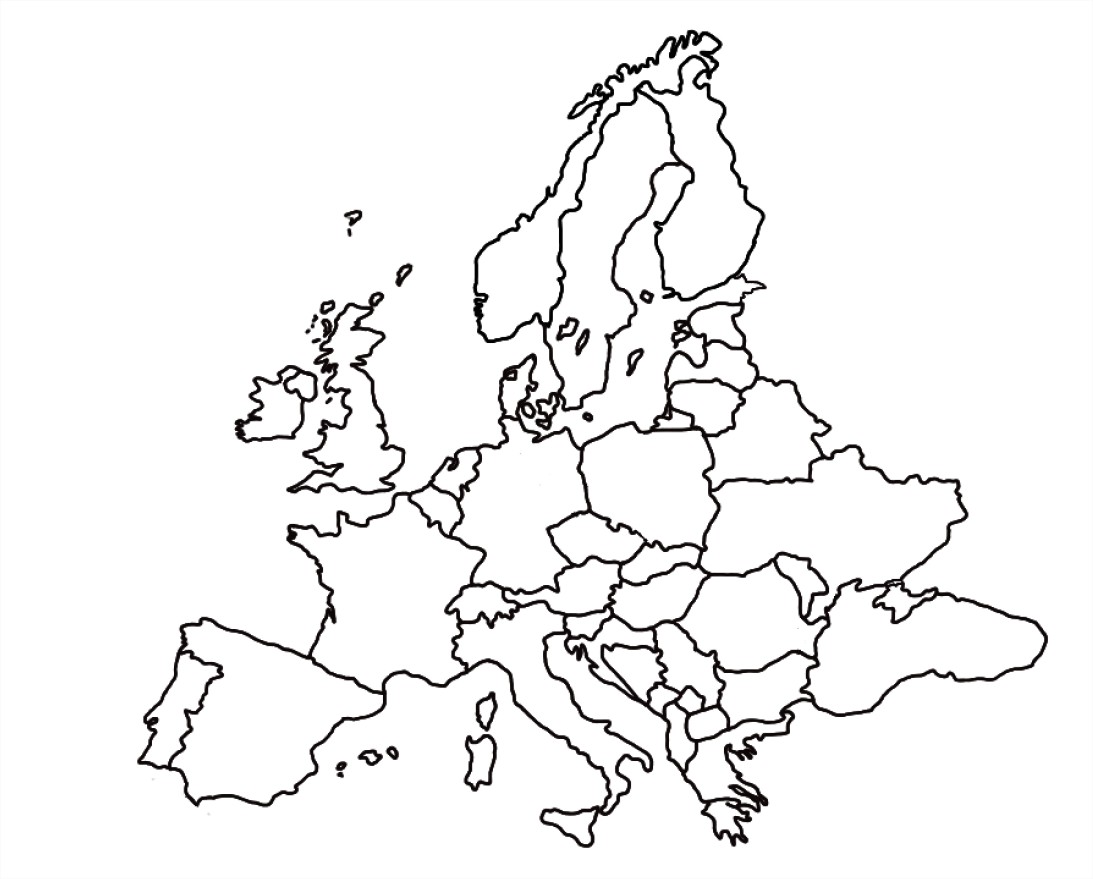 Coloriage carte d'europe