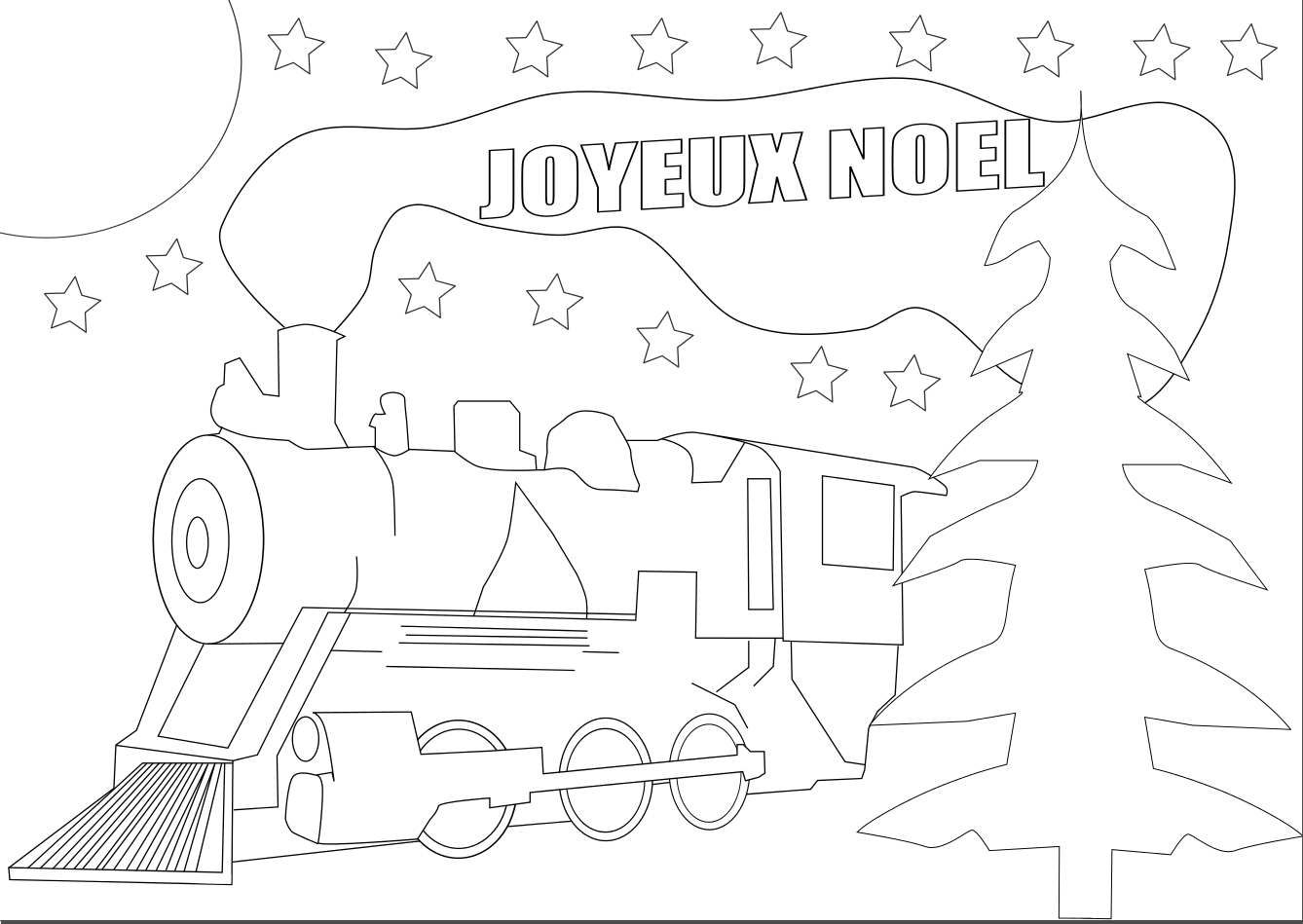 Coloriage Locomotive noel
