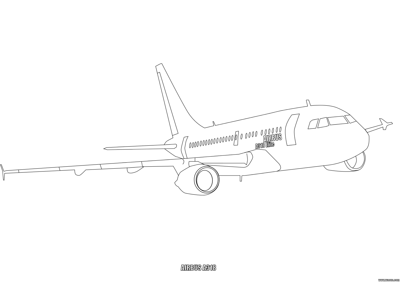 Coloriage Airbus A318
