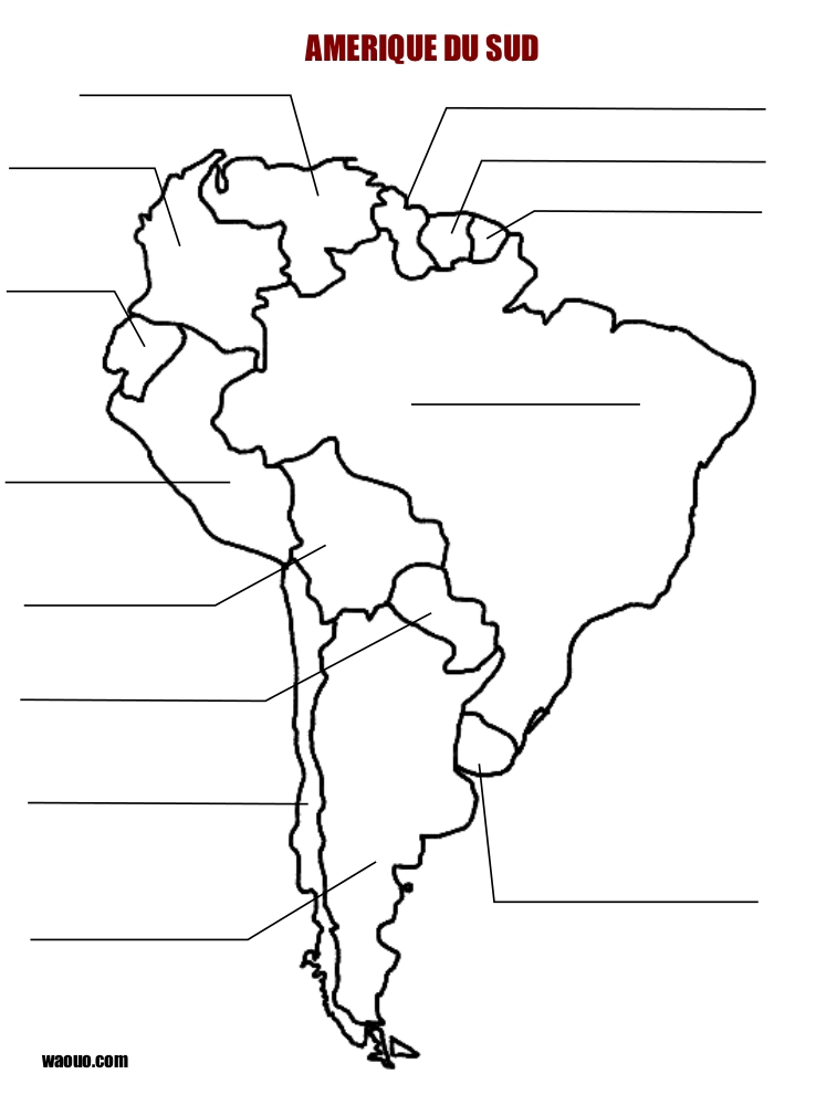 Carte Amérique du sud vierge