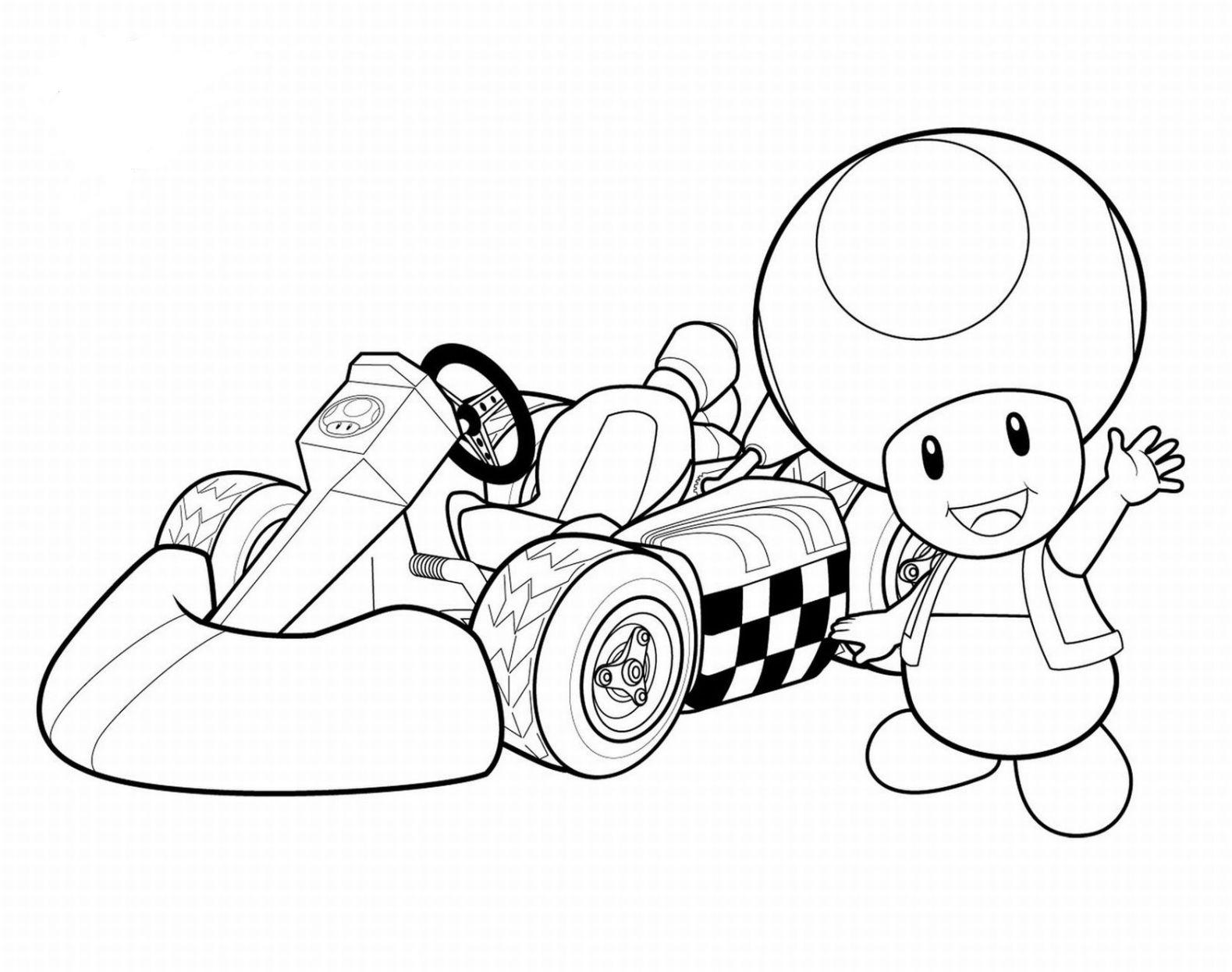 Coloriage Toad Mario Kart