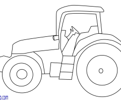 Coloriage tracteur fruitier