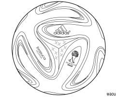 Coloriage ballon Coupe du monde 2014