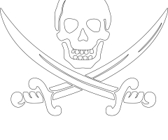 Coloriage drapeau de pirate
