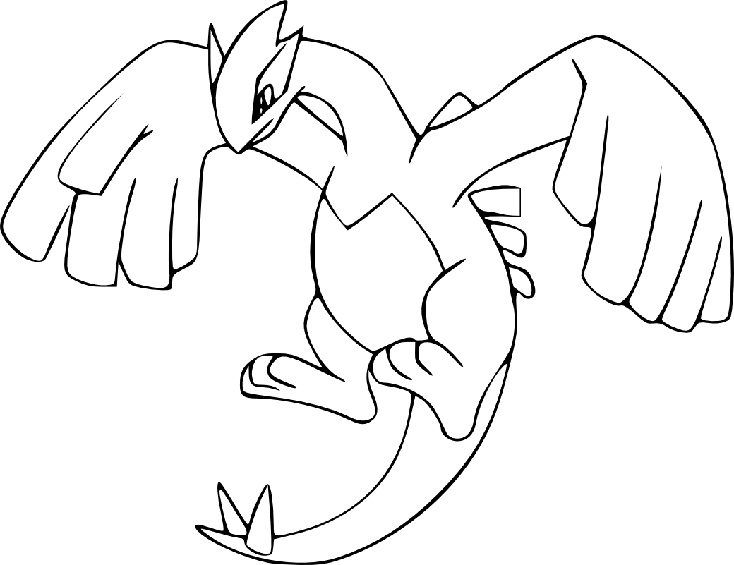 Desenho do Lendário Pokémon Lugia para colorir para imprimir e colorir