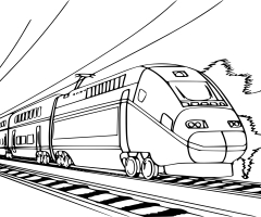 Coloriage train TGV